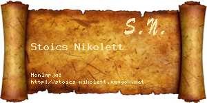 Stoics Nikolett névjegykártya