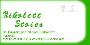 nikolett stoics business card